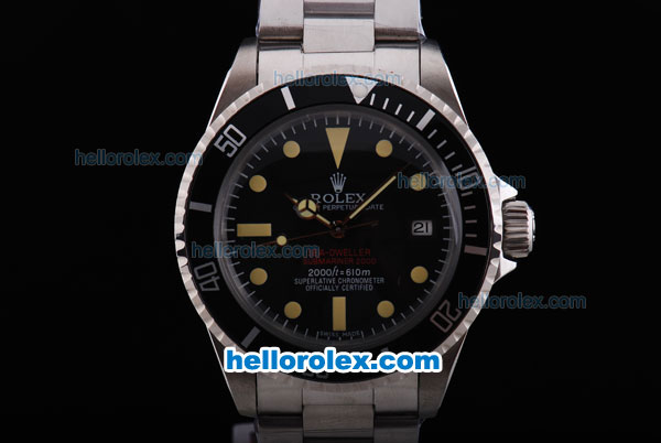 Rolex Submariner Sea-Dweller Automatic Movement with Black Dial and Bezel-Yellow Marking - Click Image to Close